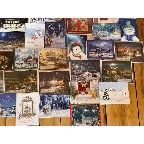 Lot of 44 Christmas Holiday Greeting Cards with Envelopes. Some Vintage. - Picture 4 of 5